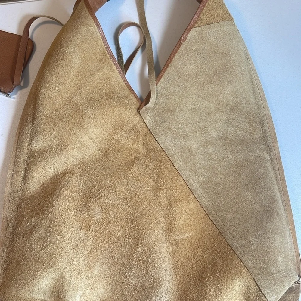 NWOT Borse In Pelle Genuine Leather Shoulder Slouch Bag Coin Purse NWOT